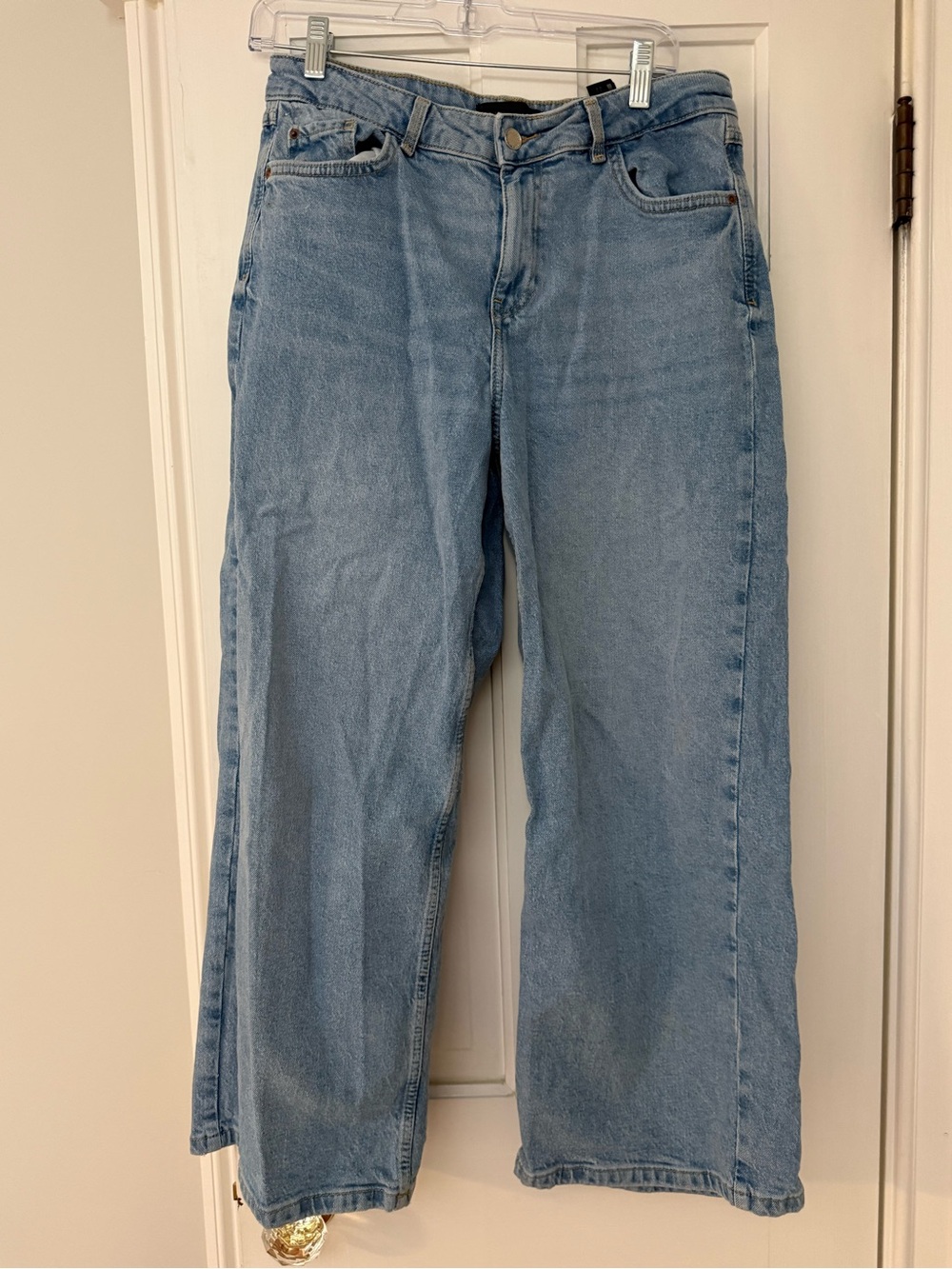 Zara Light Blue Wide-Leg Denim Jeans